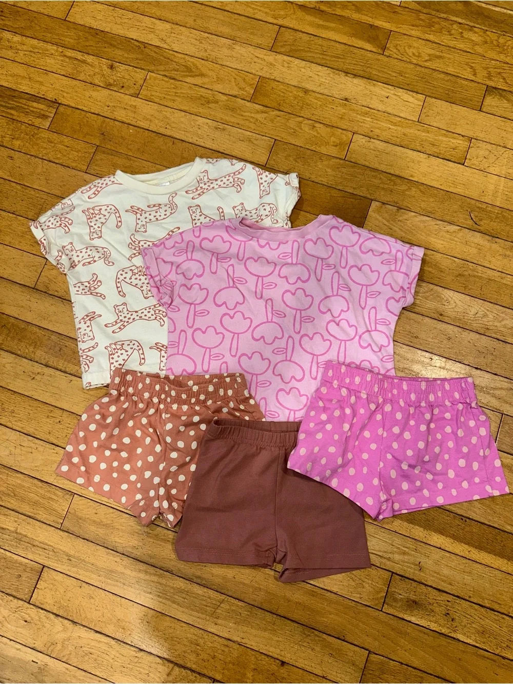 Girl’s Hanna Andersson short sleeve shirt top shorts lot bundle